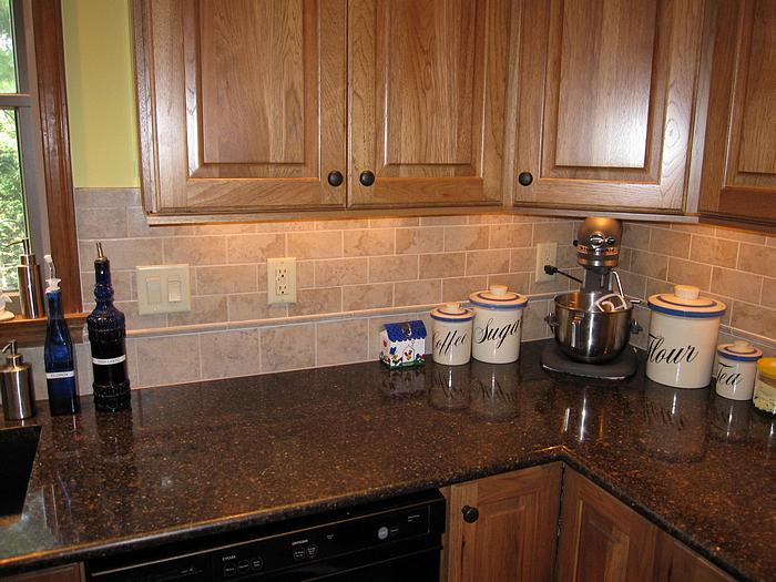 Backsplash in remodeled kitchen in Anderson Township, Cincinnati, Ohio